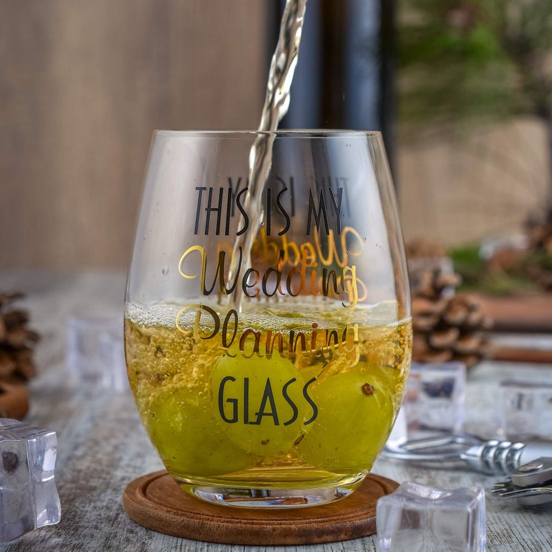 Greenline Goods â€“ Toasting Glasses for Bride and Groom | Set of Two (1 Beer & 1 Stemless Wine Glass) - Engagement Bachelorette Gifts for Bride Wedding Planning - Image 4